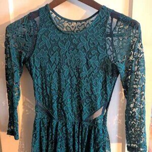 Abercrombie & Fitch Dress Women's Size Small Green Lace Cutouts